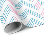Ziggy Chevron in Pink and Aqua Geschenkpapier (Rolleneckpunkt)