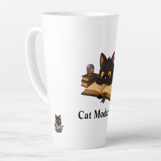 Ziggy die schwarze Katze liest ein Buch Milchtasse