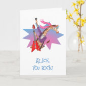 Ziggy Giraffe 'You Rock' Geburtstagskarte Karte (Gelbe Blume)