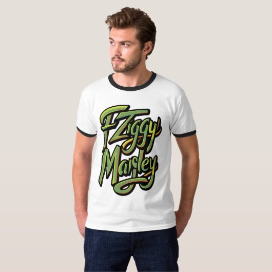 Ziggy Marley Offiziell Green T - Shirt (Vorne ganz)