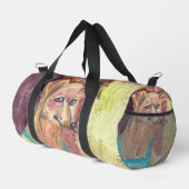 "Ziggy The Dog in Overalls" Wasserfarbe Duffle Bag (Rechte Ecke)