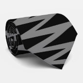 Zigzag - 50%grau auf schwarz krawatte (Gerollt)