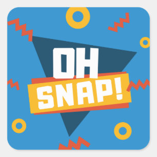 Zigzag 90er 80er Retro Oh Snap Quadratischer Aufkleber