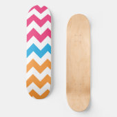 ZigZag Aqua-Orange-Magenta Skateboard (Vorderseite)