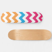 ZigZag Aqua-Orange-Magenta Skateboard (Horizontal)