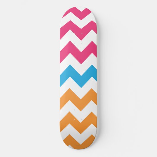 ZigZag Aqua-Orange-Magenta Skateboard (Vorderseite)