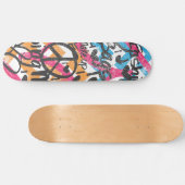 ZigZag Aqua-Orange Skateboard (Horizontal)