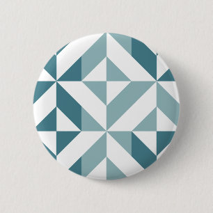 ZigZag, aquamarin-grün-zweiteilig, geometrisch Button