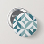 ZigZag, aquamarin-grün-zweiteilig, geometrisch Button (Vorne & Hinten)