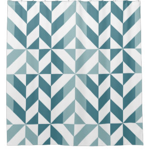 ZigZag, aquamarin-grün-zweiteilig, geometrisch Duschvorhang