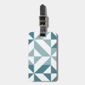 ZigZag, aquamarin-grün-zweiteilig, geometrisch Gepäckanhänger (Vorderseite vertikal)