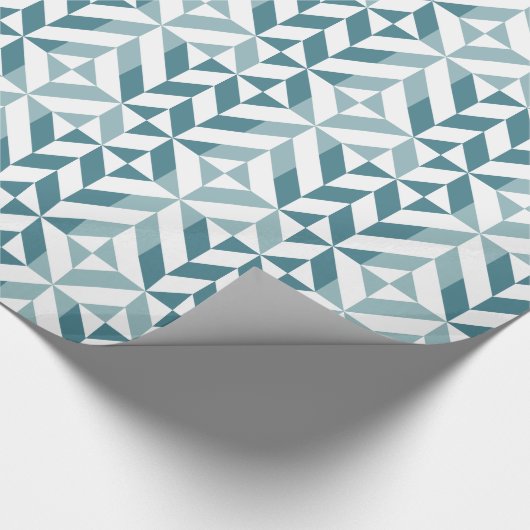 ZigZag, aquamarin-grün-zweiteilig, geometrisch Geschenkpapier (Ecke)
