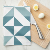 ZigZag, aquamarin-grün-zweiteilig, geometrisch Geschirrtuch (Viertel Falte)