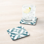 ZigZag, aquamarin-grün-zweiteilig, geometrisch Getränkeuntersetzer (Rechte Seite)