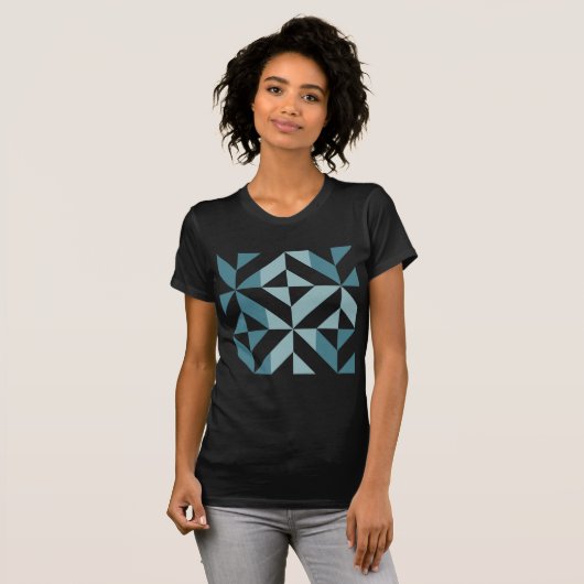 ZigZag, aquamarin-grün-zweiteilig, geometrisch T-Shirt (Vorne ganz)
