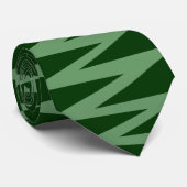 Zigzag - Army Green on Dark Green 003300 Krawatte (Gerollt)