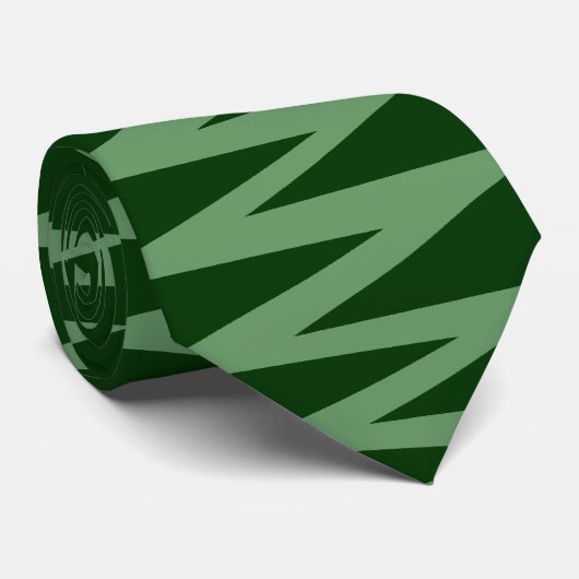 Zigzag - Army Green on Dark Green 003300 Krawatte (Gerollt)