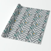 Zigzag Bird % Blume Muster Geschenkpapier (Ungerollt)