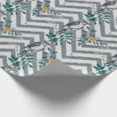 Zigzag Bird % Blume Muster Geschenkpapier (Ecke)