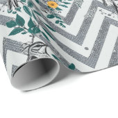 Zigzag Bird % Blume Muster Geschenkpapier (Rolleneckpunkt)