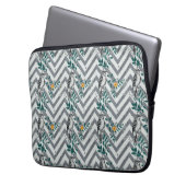 Zigzag Bird & Blume Muster Laptopschutzhülle (Vorderseite Links)