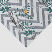 Zigzag Bird % Blume Muster Seidenpapier (Detail)