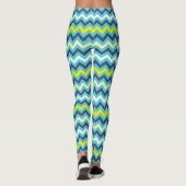 Zigzag Blue Green Yellow Zickzack Muster Hübsch Leggings (Rückseite)
