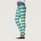 Zigzag Blue Green Yellow Zickzack Muster Hübsch Leggings (Links)