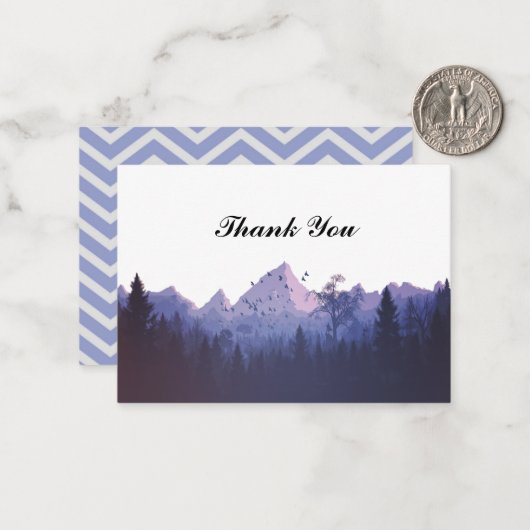 Zigzag Blue Mountain Vielen Dank Karten (Vorderseite/Rückseite Beispiel)