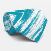 Zigzag Blue Paintbrush Pattern Krawatte (Gerollt)