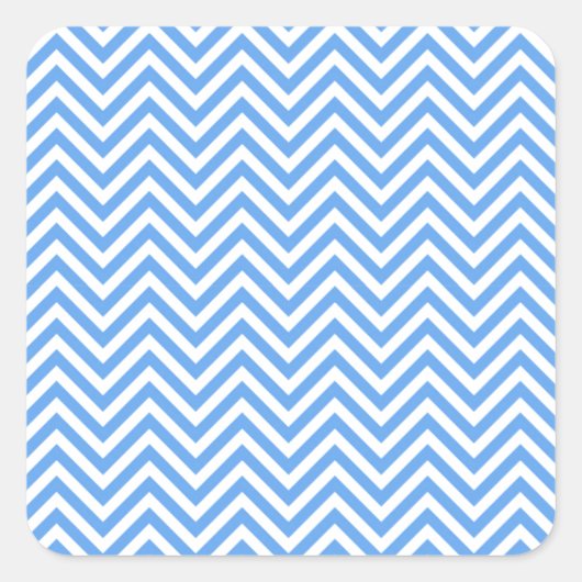 Zigzag Blue Zickzack Pattern Quadratischer Aufkleber (Vorderseite)