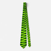 Zigzag - Chartreuse Green auf Dunkelgrün 003300 Krawatte (Vorderseite)