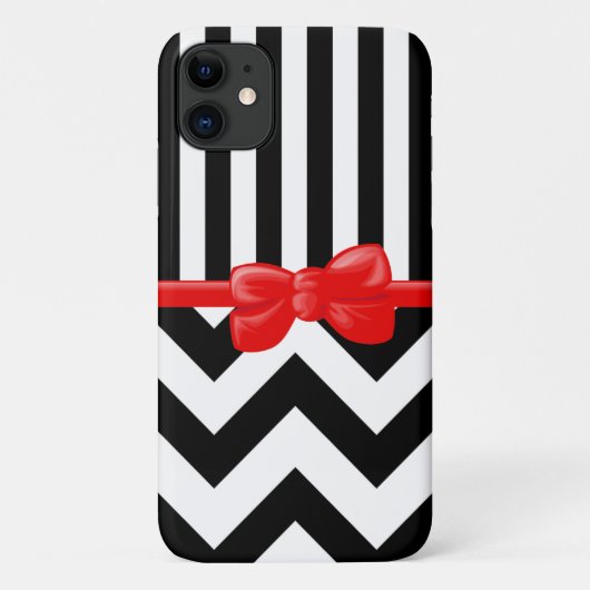 Zigzag, Chevron, Stripes, Black and White Case-Mate iPhone Hülle (Rückseite)