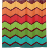 Zigzag der 1970er duschvorhang (Vorderseite)