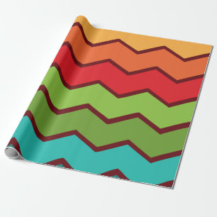 Zigzag der 1970er geschenkpapier