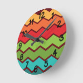 Zigzag der 1970er runde wanduhr (Winkel)