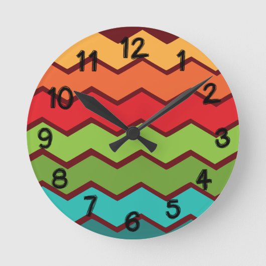 Zigzag der 1970er runde wanduhr (Vorderseite)
