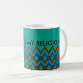 ZIGZAG Diamanten - gefärbt + Ihr Backgr. Ideen Kaffeetasse (VorderseiteRechts)