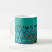 ZIGZAG Diamanten - gefärbt + Ihr Backgr. Ideen Kaffeetasse (Vorderseite Links)