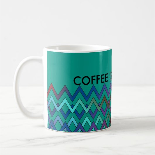 ZIGZAG Diamanten - gefärbt + Ihr Backgr. Ideen Kaffeetasse (Links)