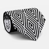 Zigzag Diamond Zickzack Stammmuster Krawatte (Gerollt)