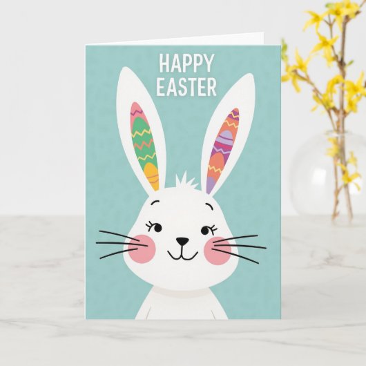 Zigzag Easter Bunny Pattern Card Karte (Gelbe Blume)