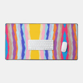 Zigzag farbiges Streifen Muster Schreibtischunterlage (Tastatur & Maus)
