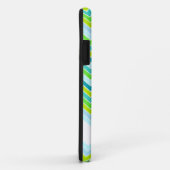 Zigzag gemusterter aquamariner Name Initial iPhone Case-Mate iPhone Hülle (Hinten/Rechts)