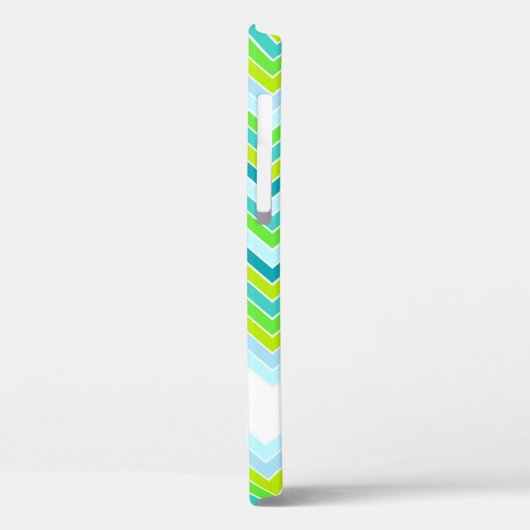 Zigzag gemusterter aquamariner Name Initial iPhone Case-Mate iPhone Hülle (Rückseite / Links)