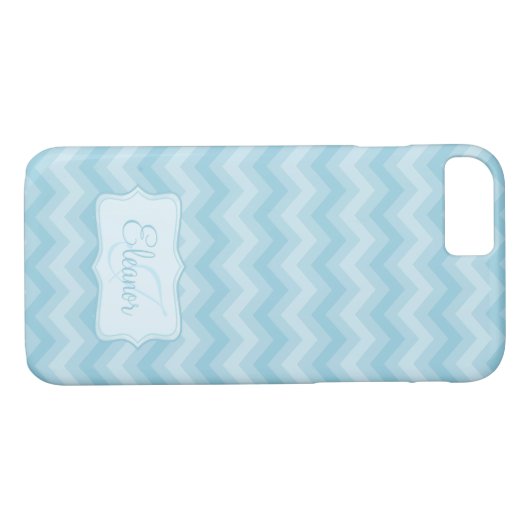 Zigzag gemusterter blauer Name Initialgehäuse für Case-Mate iPhone Hülle (Rückseite (Horizontal))