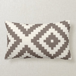 Zigzag Geometric Muster Taupe Brown Lendenkissen