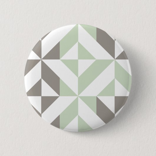 ZigZag-Geometrie der Seite Grün und Silber Button (Vorderseite)