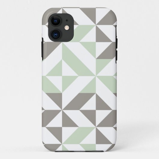 ZigZag-Geometrie der Seite Grün und Silber Case-Mate iPhone Hülle (Rückseite)