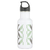 ZigZag-Geometrie der Seite Grün und Silber Edelstahlflasche (Rückseite)